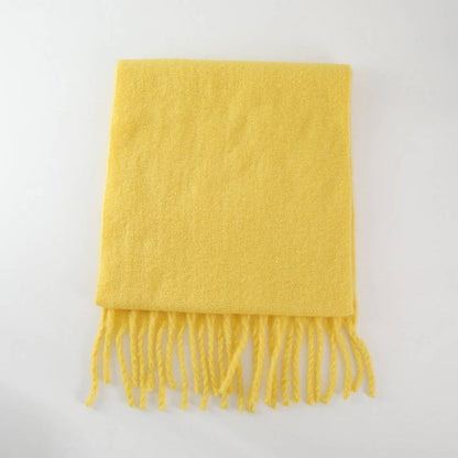 Soft Mohair Feel Scarf - Cozy Winter Wrap_CWASC0323: Yellow / (OS) 1