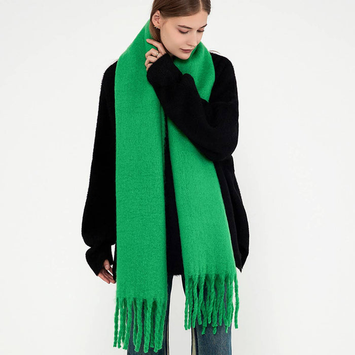 Soft Mohair Feel Scarf - Cozy Winter Wrap_CWASC0323: Yellow / (OS) 1