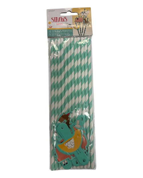 Straws with animals
