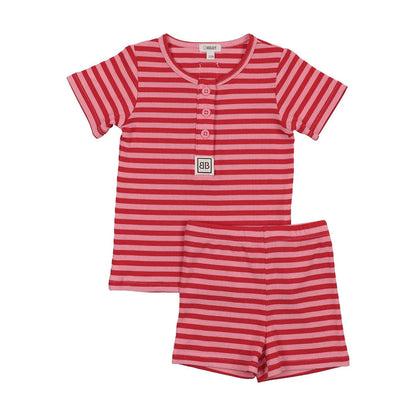 Stripe Squad Short Sleeve Lounge Set