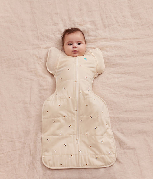 Swaddle Up™ 2-in-1 Early Roller Transition Bag 2.5 TOG Cotton Oatmeal Bees