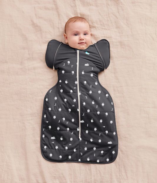 Swaddle Up™ 2-in-1 Transition Bag 2.5 TOG Organic Cotton/Merino Wool Charcoal Lamb's Best Friend