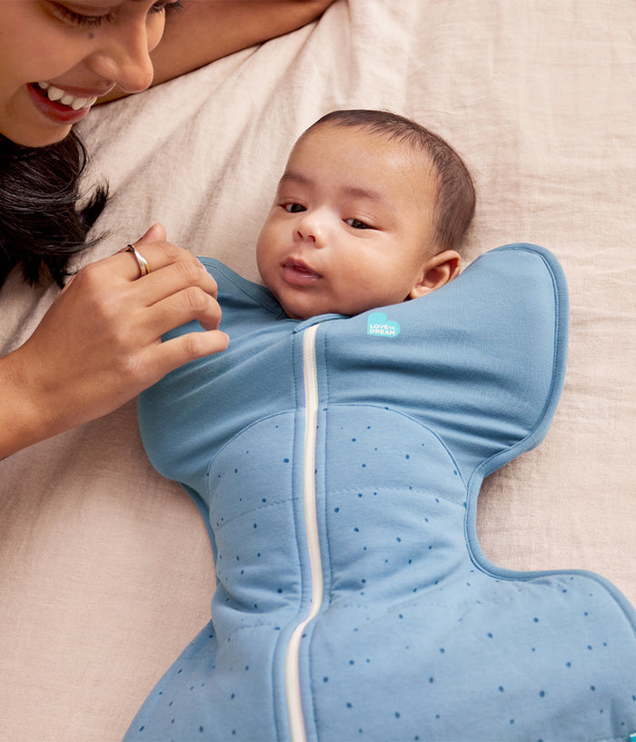 Swaddle Up™ 2.5 TOG Cotton Storm Blue Pebbles