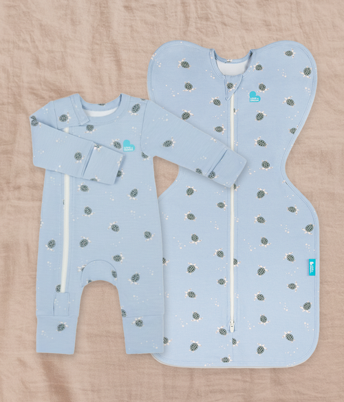 Swaddle Up & Romper Bundle | 1.0 TOG | Bamboo | Blue Turtally