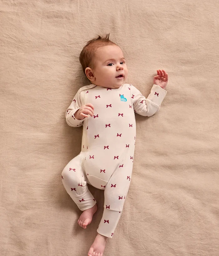 Swaddle Up & Romper Bundle | 1.0 TOG | Bamboo | Cream Bows