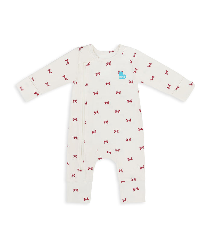 Swaddle Up & Romper Bundle | 1.0 TOG | Bamboo | Cream Bows