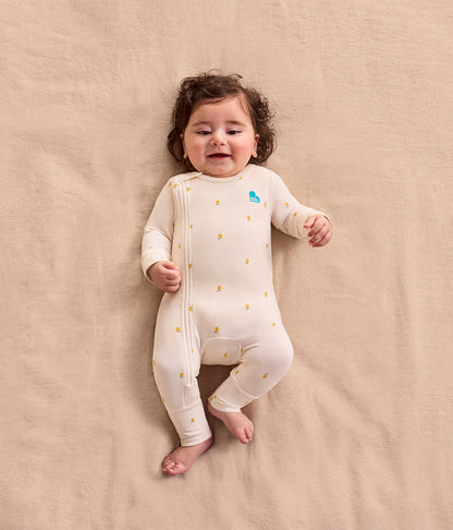 Swaddle Up & Romper Bundle | 1.5 TOG | Bamboo | Olive Twigs | Cream Lemons