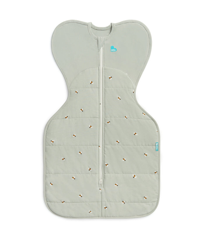 Swaddle Up & Romper Bundle | 2.5 TOG | Bamboo | Olive Bees | Deep Olive