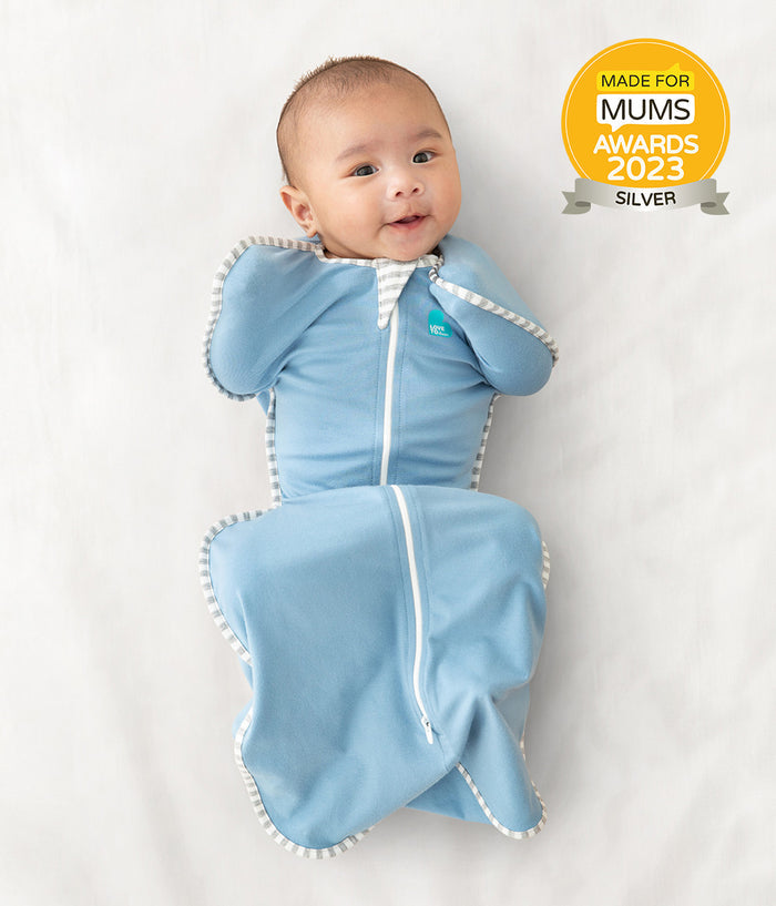 Swaddle Up™ Starter Bundle 1.0 TOG Dusty Blue Cloud Bunnies Grey