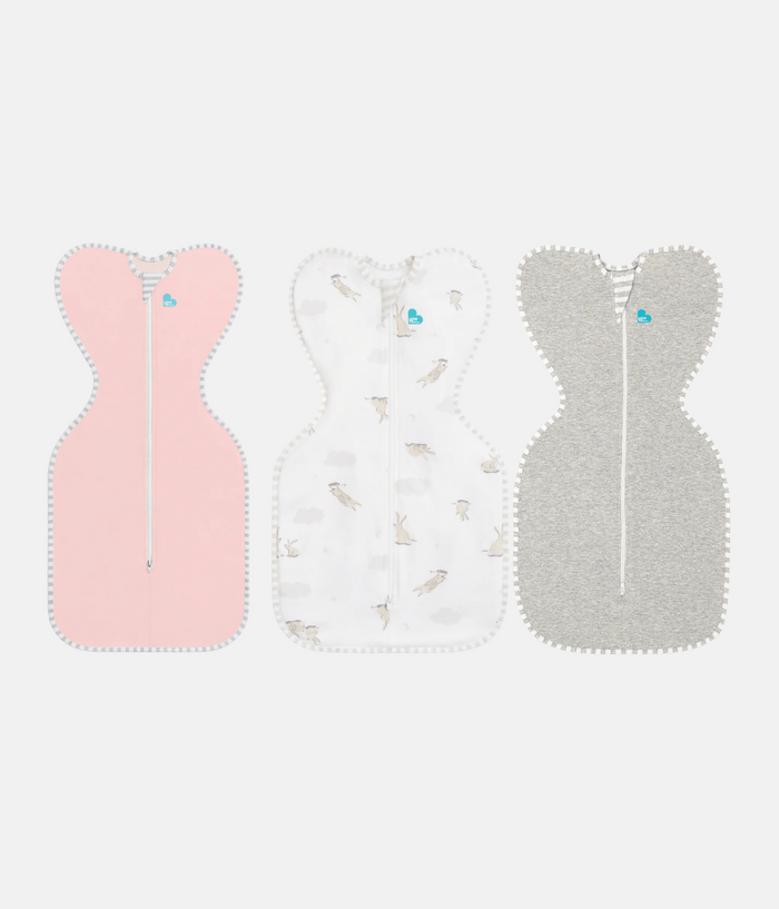 Swaddle Up™ Starter Bundle 1.0 TOG Dusty Pink Cloud Bunnies Grey