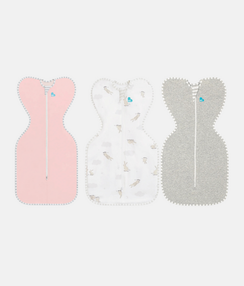 Swaddle Up™ Starter Bundle 1.0 TOG Dusty Pink Cloud Bunnies Grey