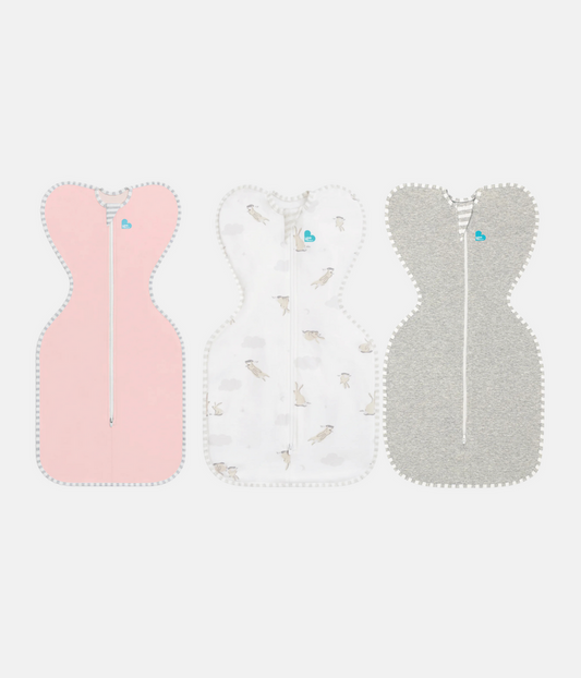 Swaddle Up™ Starter Bundle 1.0 TOG Dusty Pink Cloud Bunnies Grey