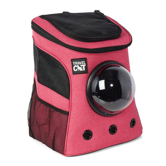 "The Fat Cat" Cat Backpack in Deep Rose Pink