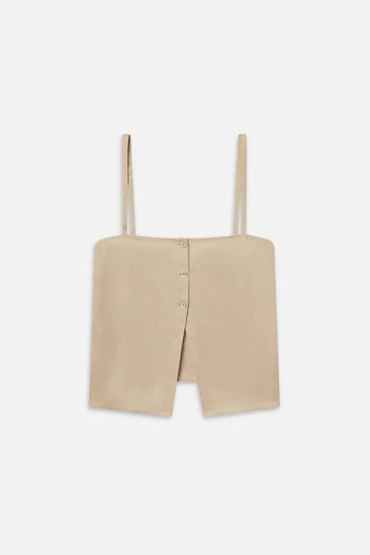The Linen Button Cami T-Shirts & Tanks FRAME