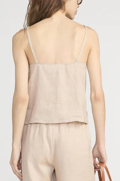 The Linen Button Cami T-Shirts & Tanks FRAME