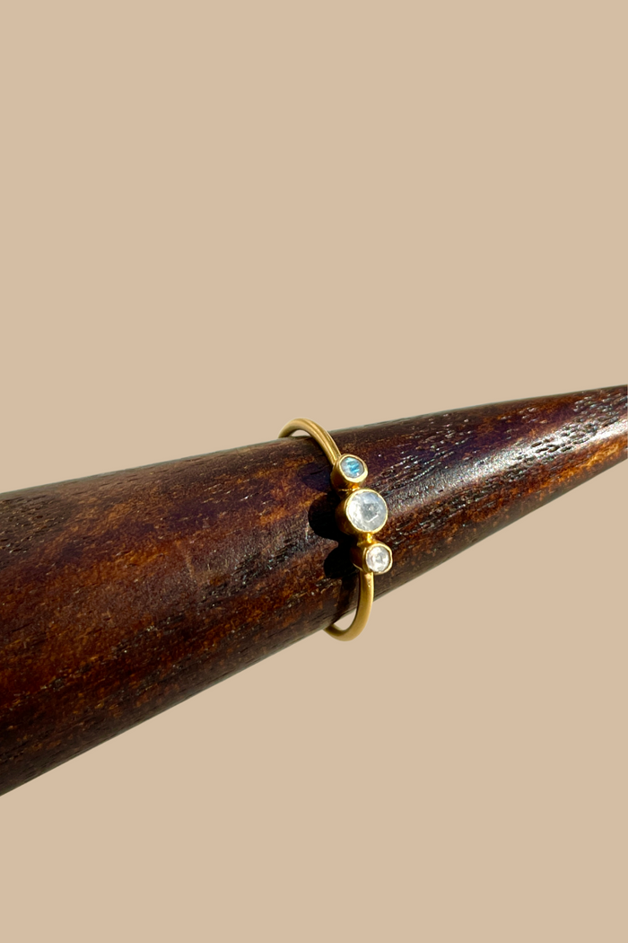 Three Stone Ring Moonstone