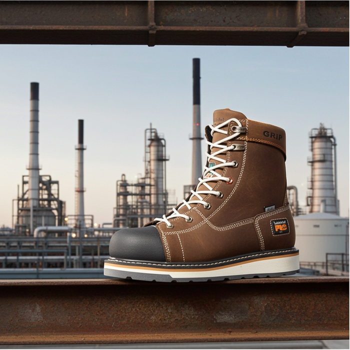 Timberland Pro Gridworks 8" Alloy Safety Toe Brown Full-Grain Leather TB1A12EZ