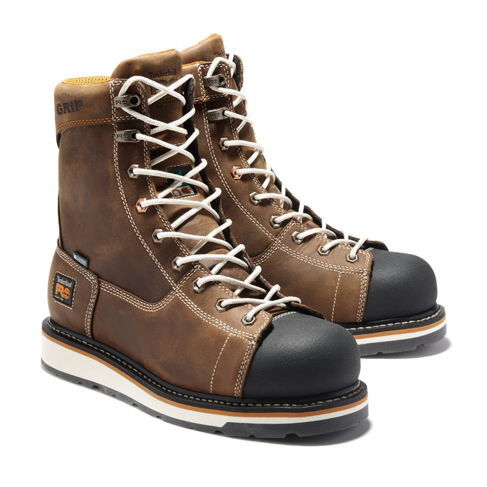Timberland Pro Gridworks 8" Alloy Safety Toe Brown Full-Grain Leather TB1A12EZ