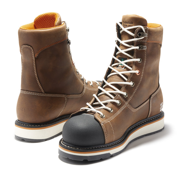 Timberland Pro Gridworks 8" Alloy Safety Toe Brown Full-Grain Leather TB1A12EZ