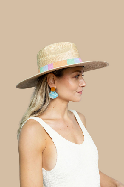 Turquoise Sunset Tile Earrings