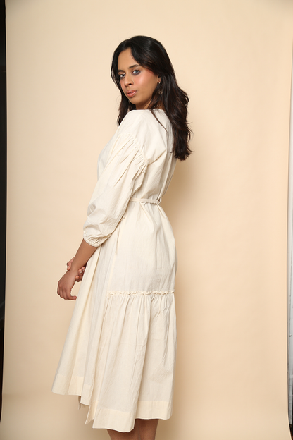 Veena Wrap Dress in Raw