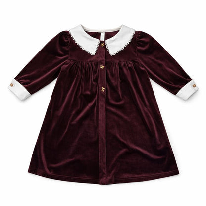 Velour Collar Dress