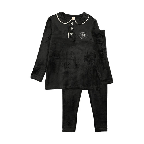 Velour Collar Emblem Pajamas