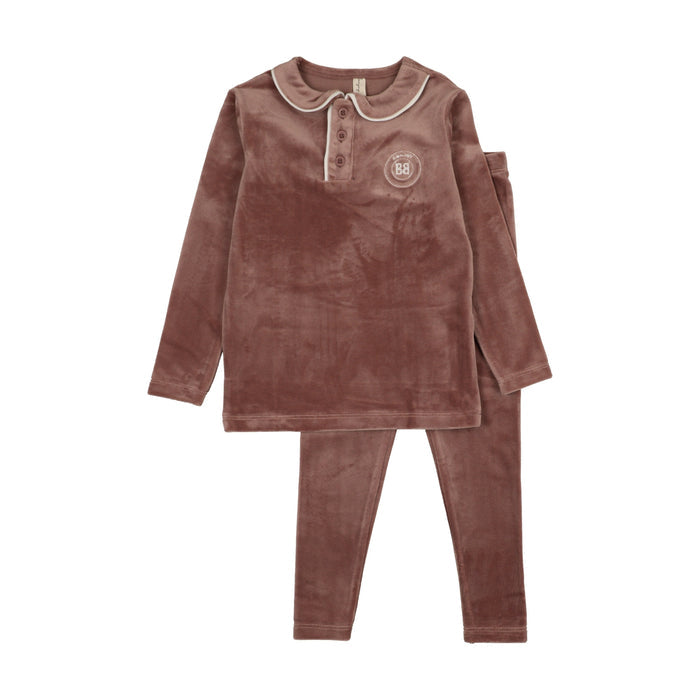 Velour Collar Emblem Pajamas