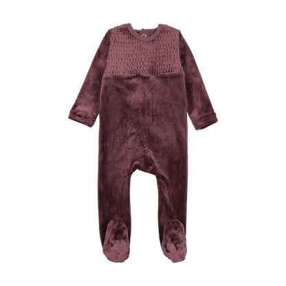 Velour Smocked Footie