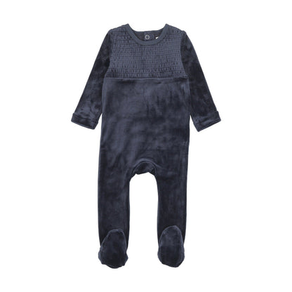 Velour Smocked Footie