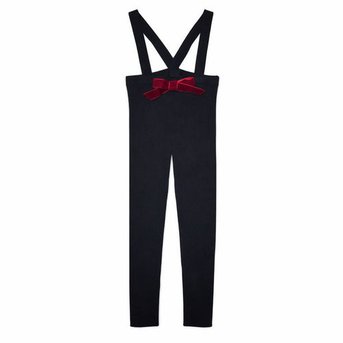Velvet Bow Overalls - Girls