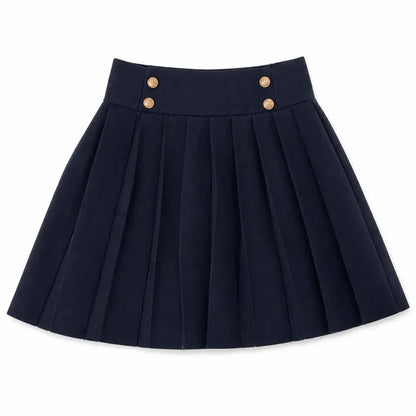 Velvet Plaid Knit Pleated Skirt