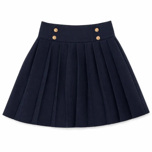 Velvet Plaid Knit Pleated Skirt