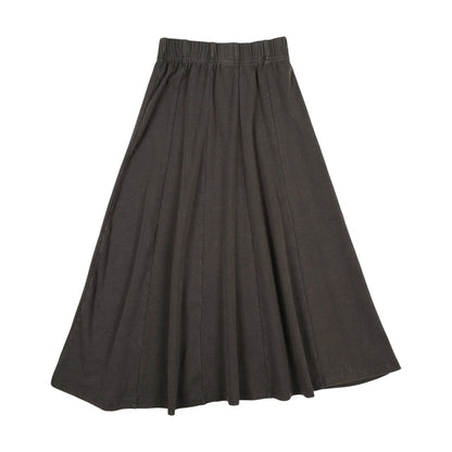 Washed Patch Maxi Skirt