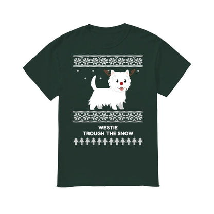 Westie Through The Snow  - Men's T-Shirt