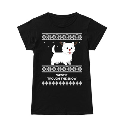 Westie Through The Snow  - Premium Women's T-shirt
