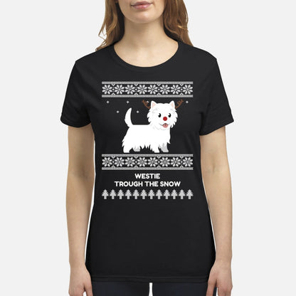 Westie Through The Snow  - Premium Women's T-shirt