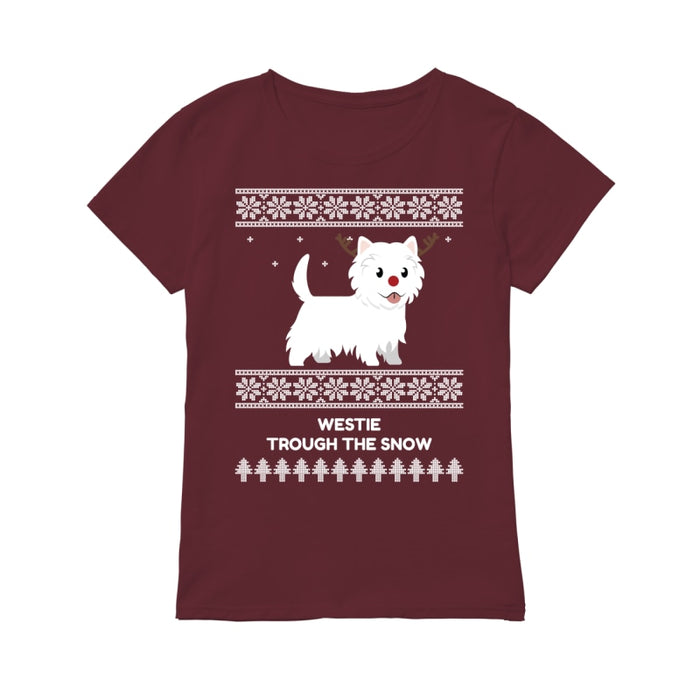 Westie Through The Snow  - Premium Women's T-shirt