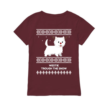 Westie Through The Snow  - Premium Women's T-shirt