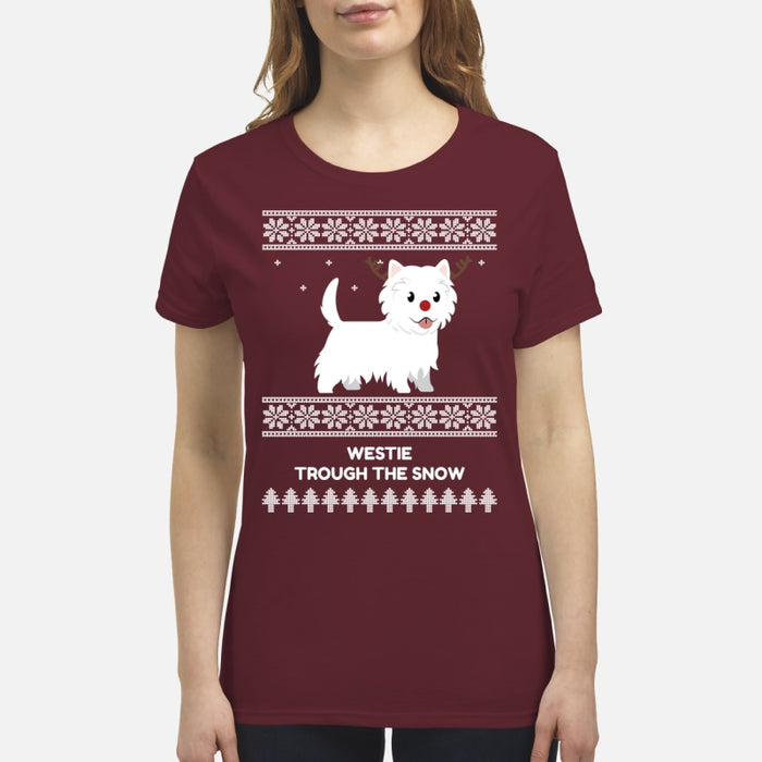 Westie Through The Snow  - Premium Women's T-shirt