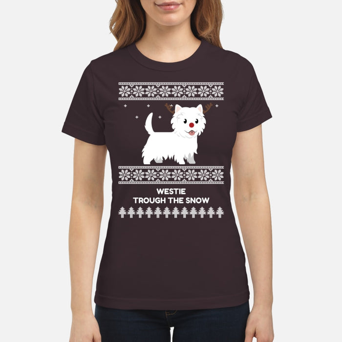 Westie Through The Snow  - Women's T-shirt