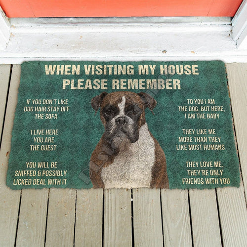 When Visiting My House Please Remember Boxer Doormat