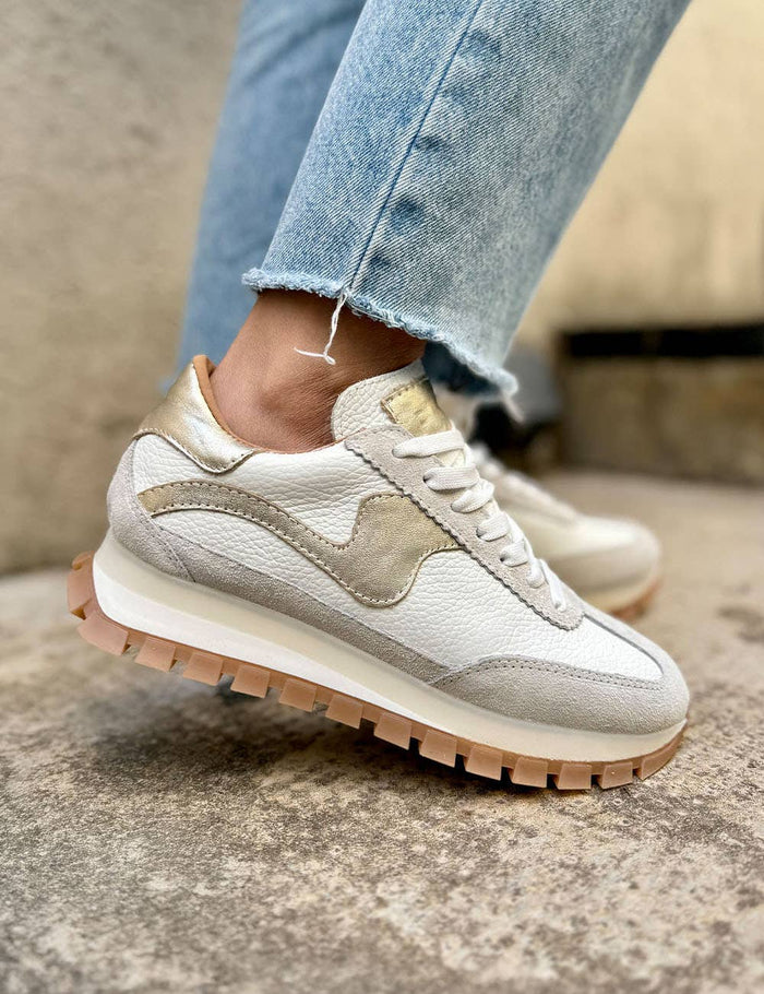 White Sneakers with metallic detail