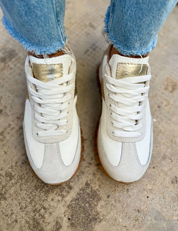 White Sneakers with metallic detail