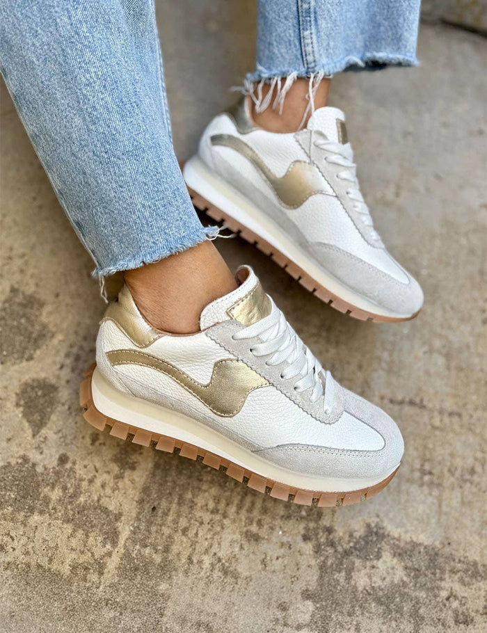 White Sneakers with metallic detail