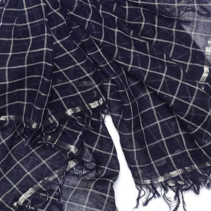 Windowpane Scarf - Navy