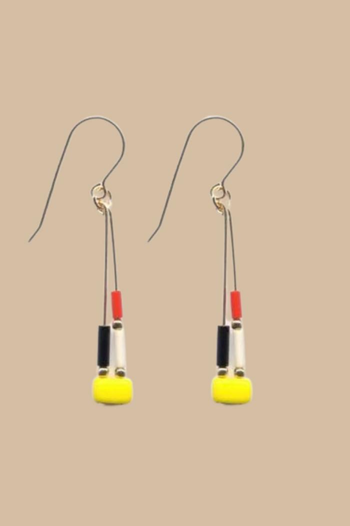 Yellow Mosaic Drop Earring